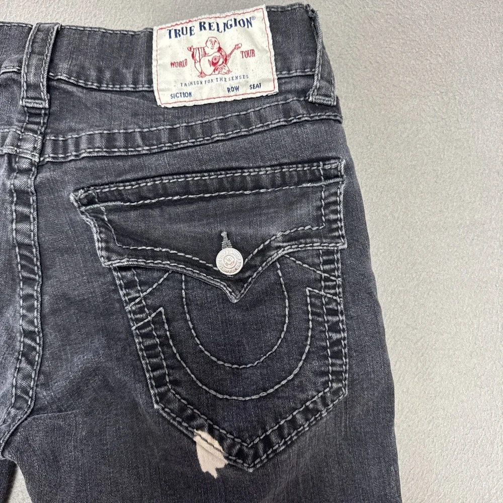 True Religion Jeans Ricky Flap Big T Relaxed Straight Sz 32 (30x32) Black Grunge